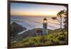 Heceta Head Lighthouse at sunset, Florence, Lane county, Oregon, United States of America-francesco vaninetti-Framed Photographic Print