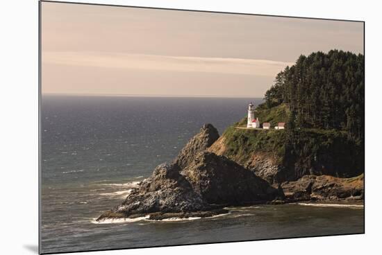 Heceta Head Lighthouse in the afternoon, Heceta Head Lighthouse State Scenic Viewpoint, near Floren-Adam Jones-Mounted Photographic Print