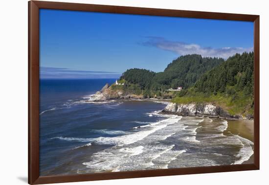 Heceta Head Lighthouse Near Florence, Oregon, USA-Chuck Haney-Framed Photographic Print