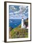 Heceta Head Lighthouse - Oregon Coast-Lantern Press-Framed Art Print