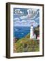 Heceta Head Lighthouse - Oregon Coast-Lantern Press-Framed Art Print