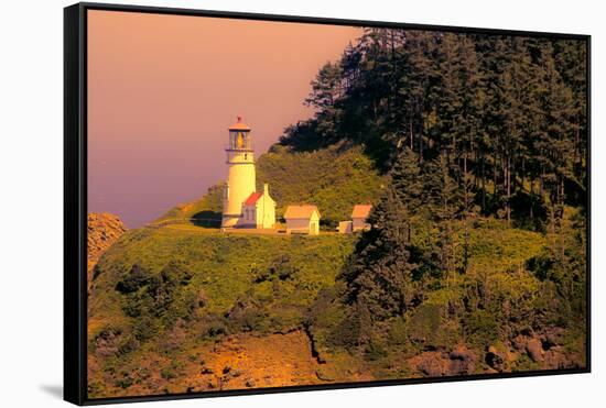 Heceta Head Lighthouse-George Johnson-Framed Stretched Canvas