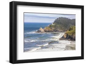 Heceta Head, Oregon, USA. The Heceta Head lighthouse on the Oregon coast.-Emily Wilson-Framed Photographic Print