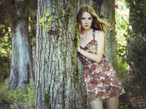 Fashion Portrait of Young Sensual Woman in Garden-heckmannoleg-Photographic Print