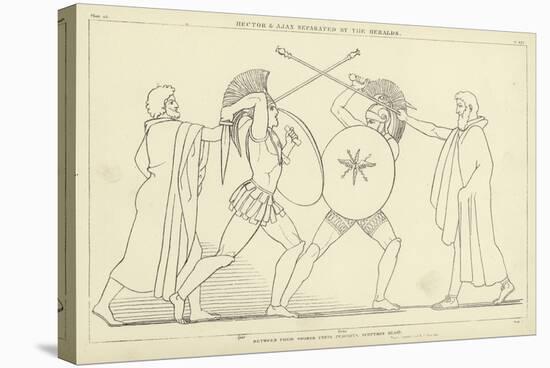 Hector and Ajax Separated by the Heralds-John Flaxman-Stretched Canvas