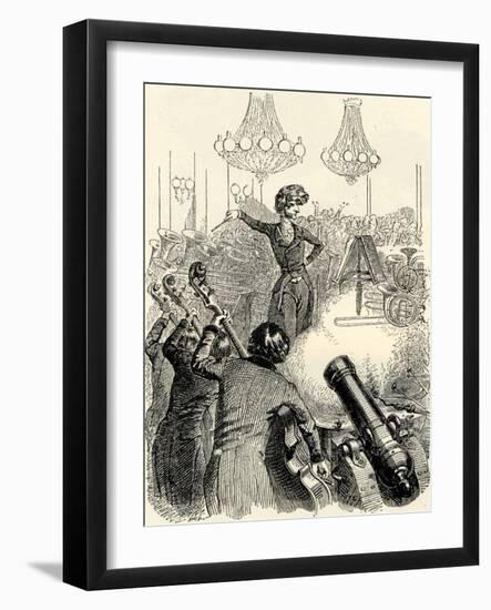 Hector Berlioz conducting orchestra-Hippolyte Flandrin-Framed Giclee Print