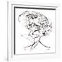 Hector Berlioz, French composer, sepia line caricature, 2006 by Neale Osborne-Neale Osborne-Framed Giclee Print