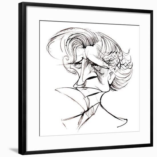 Hector Berlioz, French composer, sepia line caricature, 2006 by Neale Osborne-Neale Osborne-Framed Giclee Print