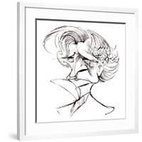 Hector Berlioz, French composer, sepia line caricature, 2006 by Neale Osborne-Neale Osborne-Framed Giclee Print