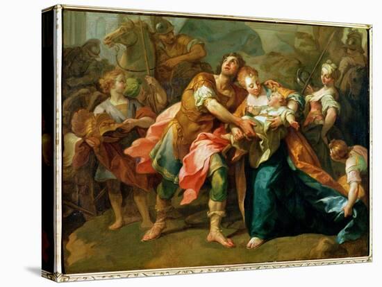 Hector Bidding Farewell to His Son and Andromache-Jean Bernard Restout-Stretched Canvas