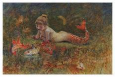 Child And A Sea Creature-Hector Caffieri-Art Print