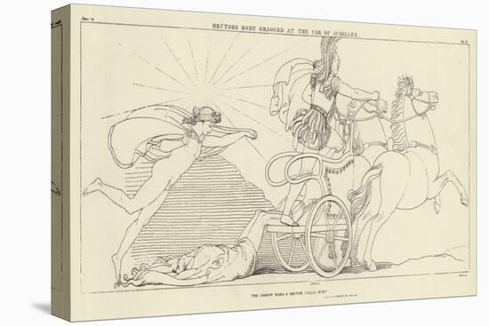 Hector's Body Dragged at the Car of Achilles-John Flaxman-Stretched Canvas