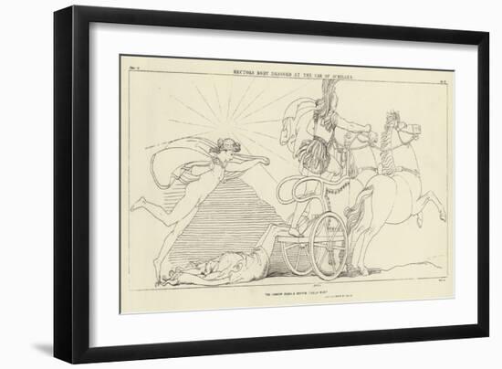 Hector's Body Dragged at the Car of Achilles-John Flaxman-Framed Premium Giclee Print