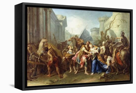 Hector Taking Leave of Andromache, 1727-Jean II Restout-Framed Stretched Canvas