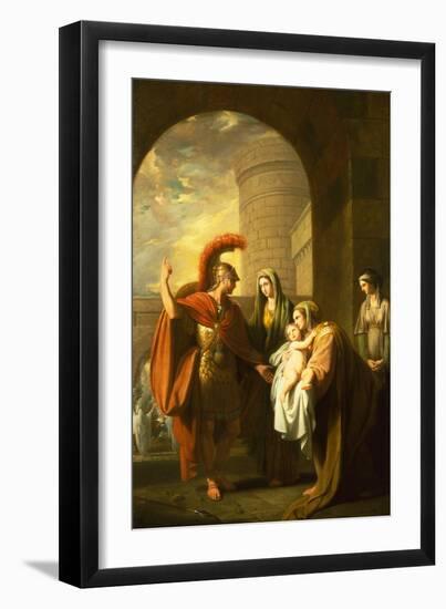 Hector Taking Leave of Andromache by Benjamin West-Benjamin West-Framed Giclee Print