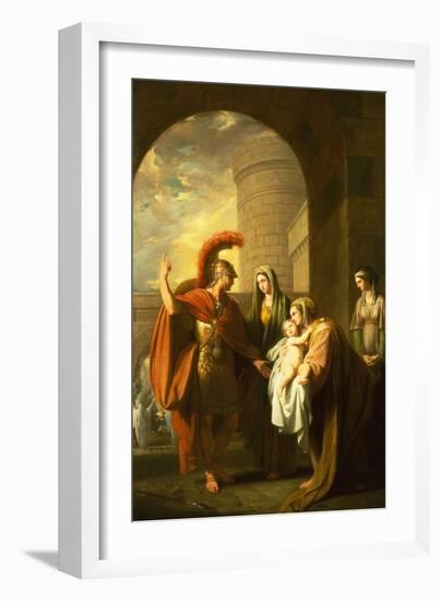 Hector Taking Leave of Andromache by Benjamin West-Benjamin West-Framed Giclee Print