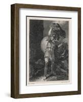 Hector Trojan Hero Heaves a Huge Boulder at the Greek Camp-Henry Singleton-Framed Art Print