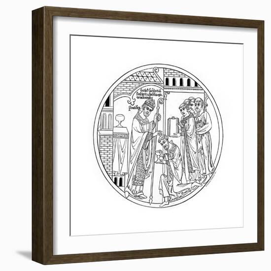 Hedda of Winchester Consecrates St Guthlac, Late 12th Century-Henry Shaw-Framed Giclee Print