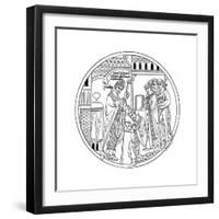 Hedda of Winchester Consecrates St Guthlac, Late 12th Century-Henry Shaw-Framed Giclee Print