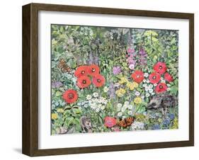 Hedgehog Amongst the Flowers-Hilary Jones-Framed Giclee Print