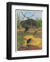 Hedgehog and Vole-English School-Framed Premium Giclee Print