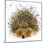 Hedgehog Illustration with Splash Watercolor Textured Background-Dabrynina Alena-Mounted Art Print