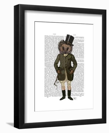 Hedgehog Rider Full-Fab Funky-Framed Art Print