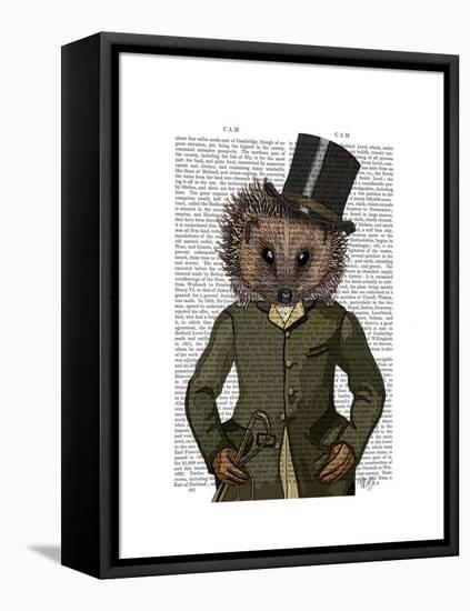 Hedgehog Rider Portrait-Fab Funky-Framed Stretched Canvas