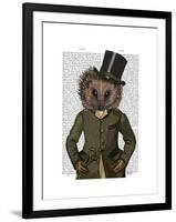 Hedgehog Rider Portrait-Fab Funky-Framed Art Print