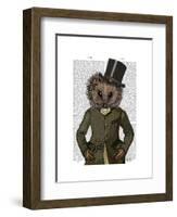 Hedgehog Rider Portrait-Fab Funky-Framed Art Print