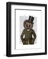 Hedgehog Rider Portrait-Fab Funky-Framed Art Print