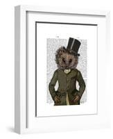 Hedgehog Rider Portrait-Fab Funky-Framed Art Print