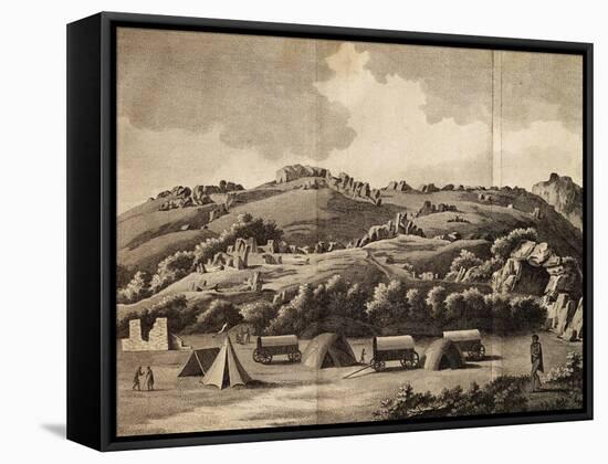 Heere Camp, Engraving from Journey into Africa, 1783-1785-Francois Le Vaillant-Framed Stretched Canvas