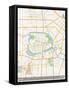 Hefei, China Map-null-Framed Stretched Canvas