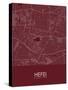 Hefei, China Red Map-null-Stretched Canvas