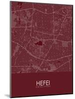 Hefei, China Red Map-null-Mounted Poster