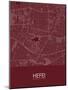 Hefei, China Red Map-null-Mounted Poster