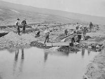 Sluicing on Number Two Claim at Anvil Creek Nome Alaska During the Gold Rush-Hegg-Framed Stretched Canvas