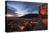 Heidelberg Altstadt and Castle Ruins with Neckar River at Night, Heiligenberg, Baden Wurttemberg-Andreas Brandl-Stretched Canvas