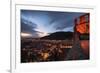 Heidelberg Altstadt and Castle Ruins with Neckar River at Night, Heiligenberg, Baden Wurttemberg-Andreas Brandl-Framed Photographic Print