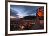 Heidelberg Altstadt and Castle Ruins with Neckar River at Night, Heiligenberg, Baden Wurttemberg-Andreas Brandl-Framed Photographic Print