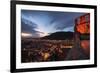 Heidelberg Altstadt and Castle Ruins with Neckar River at Night, Heiligenberg, Baden Wurttemberg-Andreas Brandl-Framed Photographic Print