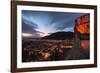 Heidelberg Altstadt and Castle Ruins with Neckar River at Night, Heiligenberg, Baden Wurttemberg-Andreas Brandl-Framed Photographic Print