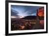 Heidelberg Altstadt and Castle Ruins with Neckar River at Night, Heiligenberg, Baden Wurttemberg-Andreas Brandl-Framed Photographic Print