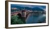 Heidelberg Castle and Old Bridge, Neckar River, Heidelberg, Baden-Wurttemberg, Germany-null-Framed Photographic Print