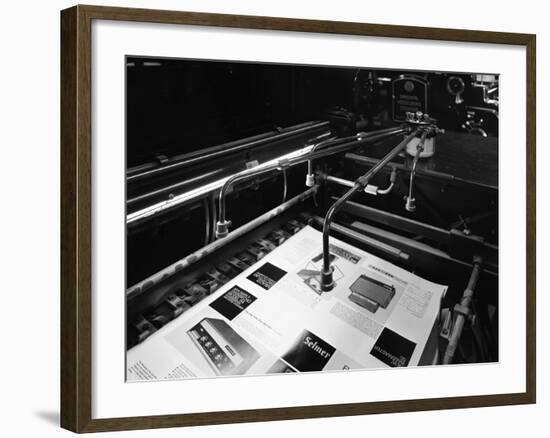 Heidleberg Cylinder Press in Operation at a Printworks, Mexborough, South Yorkshire, 1959-Michael Walters-Framed Photographic Print