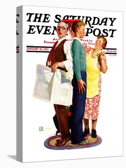 "Height Comparison," Saturday Evening Post Cover, January 28, 1933-Douglas Crockwell-Stretched Canvas
