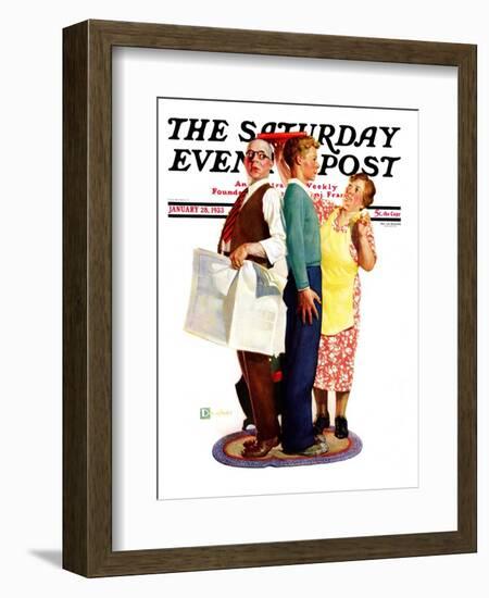 "Height Comparison," Saturday Evening Post Cover, January 28, 1933-Douglas Crockwell-Framed Giclee Print