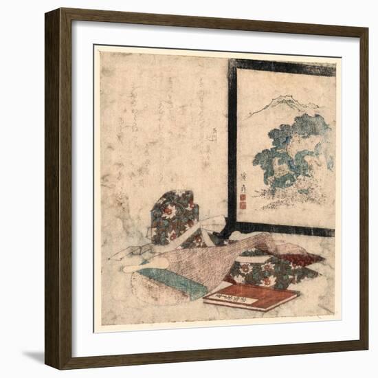 Heike Monogatari to Biwa to Tsuitate-Keisai Eisen-Framed Giclee Print