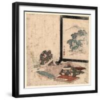 Heike Monogatari to Biwa to Tsuitate-Keisai Eisen-Framed Giclee Print